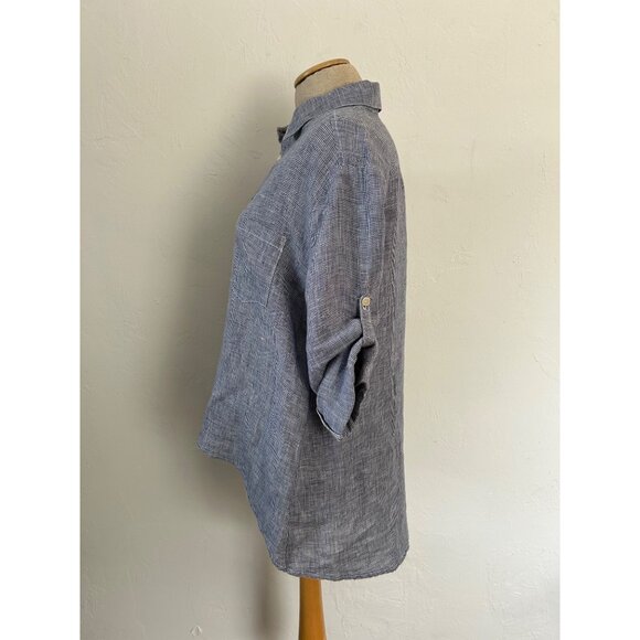 CP Shades Women's Small100% Linen Button Front Shirt Blouse - Picture 4 of 8